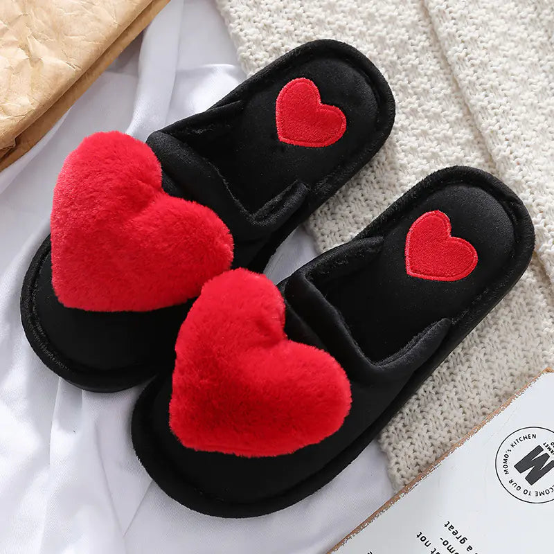 Cute Fluffy Love Home Slippers