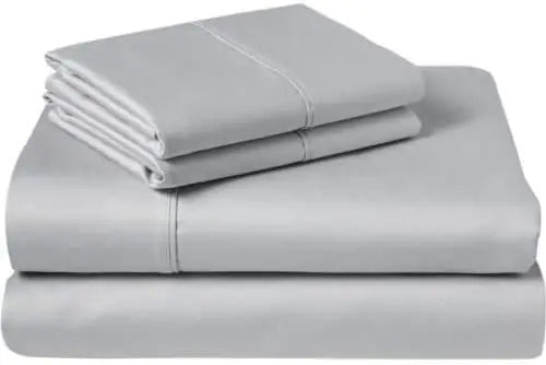Sleeper Sofa Bed Sheet Set - Full Silver Grey Solid Sofa Bed Sheets - 100% Cotton 400 Thread Count Sofa Sheets - Sleeper Sofa 4 PCs Sheet Set - Sleeper Sofa Sheets - Fits Mattresses Up to 6" Drop