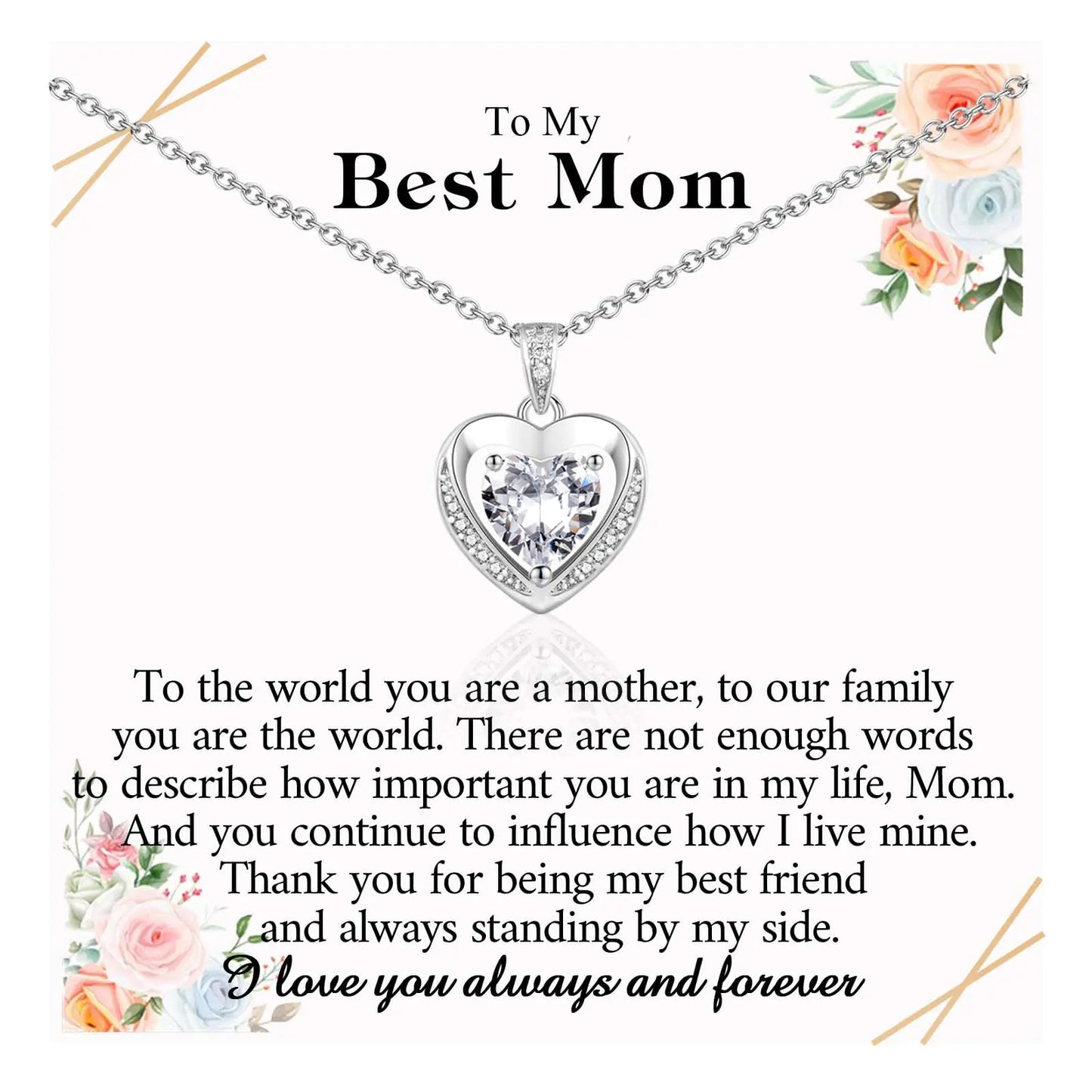 ACOGVN Necklace Gifts for Mom Christmas Birthday Valentines Day Mothers Day Gifts Stocking Stuffers for Mom Women Trendy Hearts Necklace Jewerly Gifts Presents for Mom Mother from Daughter Son