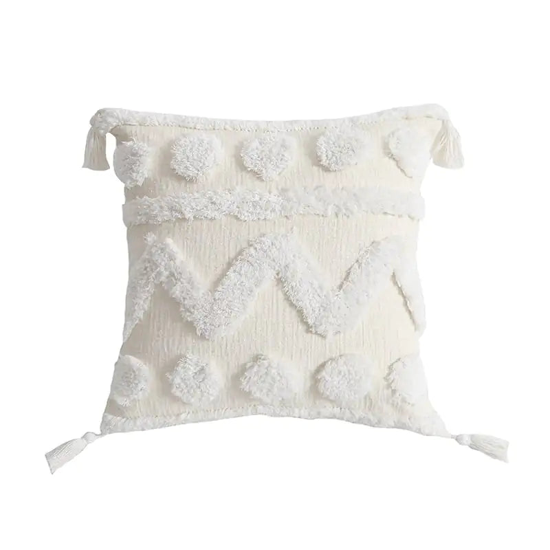 Handmade Chenille Tassel Pillowcase for Sofa