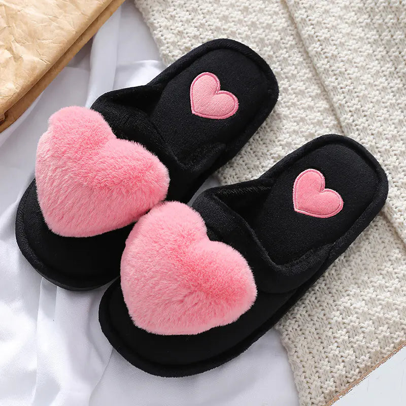 Cute Fluffy Love Home Slippers