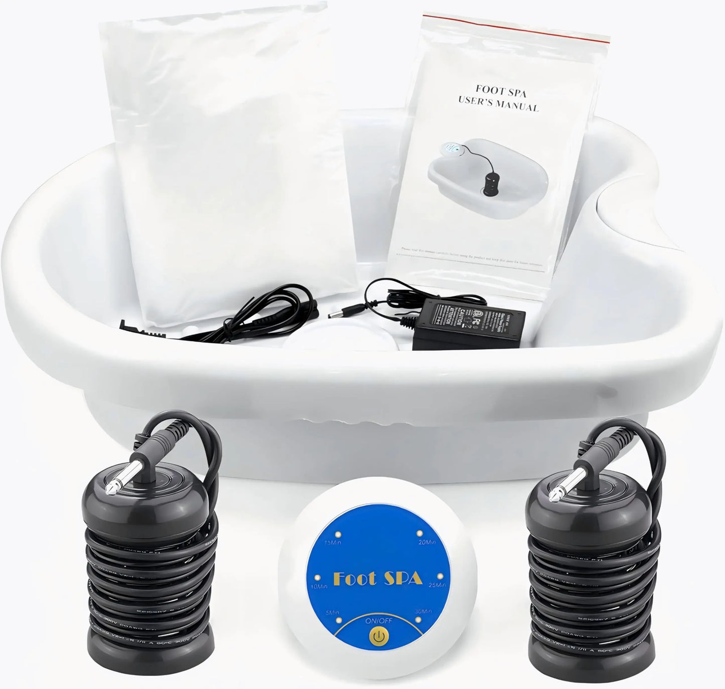 Ionic Detox Foot Bath Machine Personal Ionic Foot Cleanse Ionic Foot Bath SPA Machine for Home Beauty Salon Spa with Basin100 Liners and Two Round Arrays