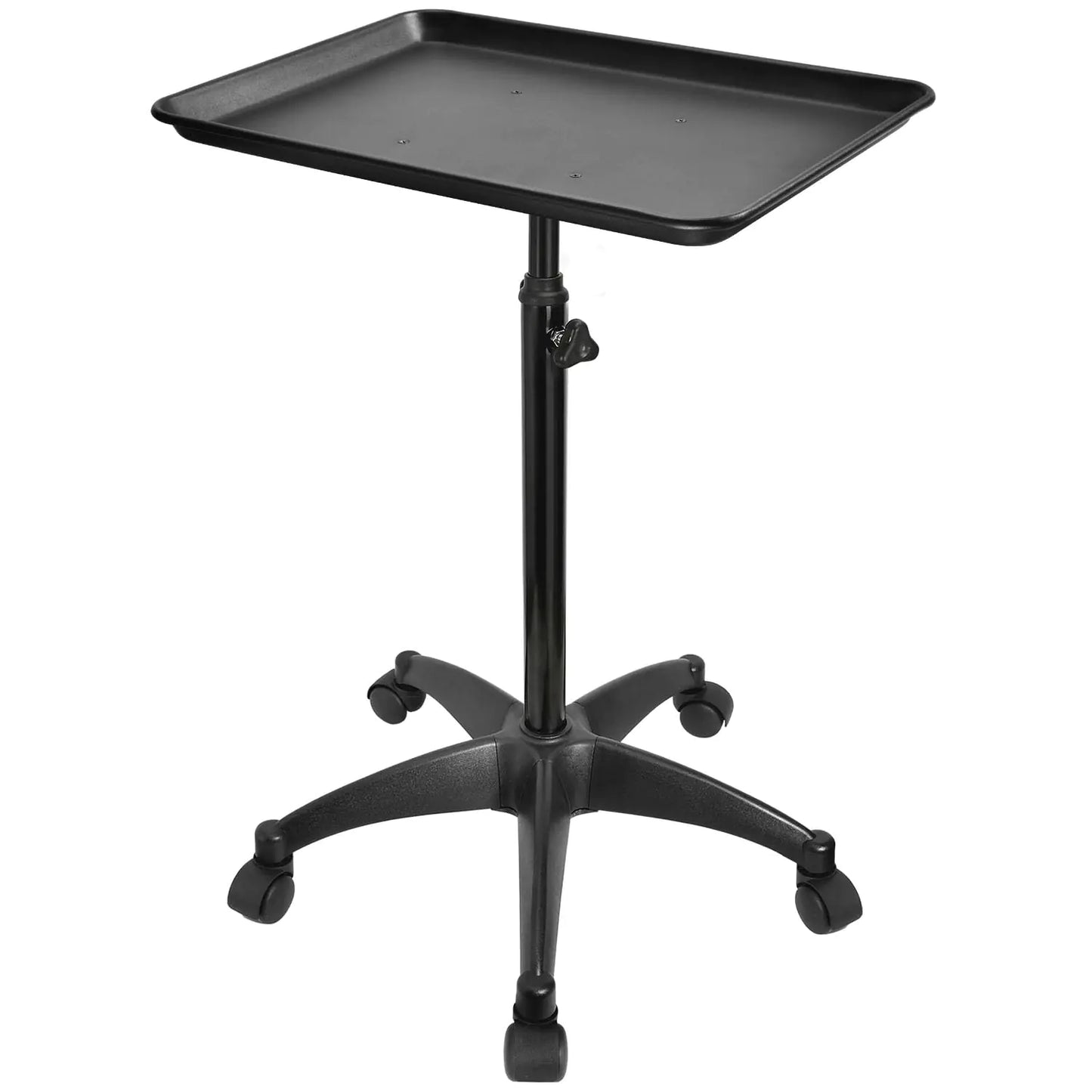 JOSTZHXIN Salon Rolling Tray Premium Aluminum Tattoo Tray Rolling Cart Height Adjustable Styling Tray Service Storage Tray Trolley for Beauty Salon Clinic Spa