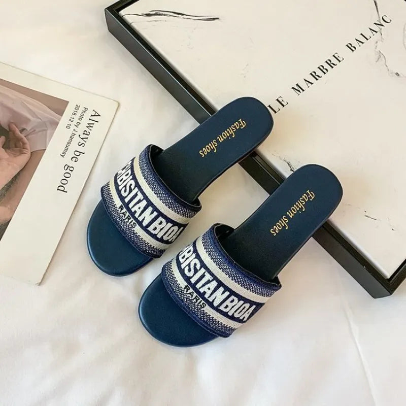 Home Slippers with Printed Sole