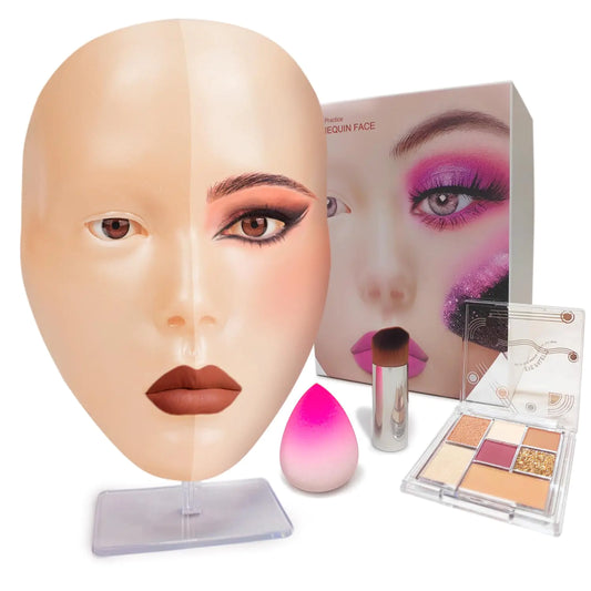 Makeup Practice FaceLaokiiy Makeup Mannequin Face with makeup practice face board5D Silicone Full Face Practice Eyelash Eye Shadowfor Emerging Makeup Artist Beginners Girls Gift（Yellow）