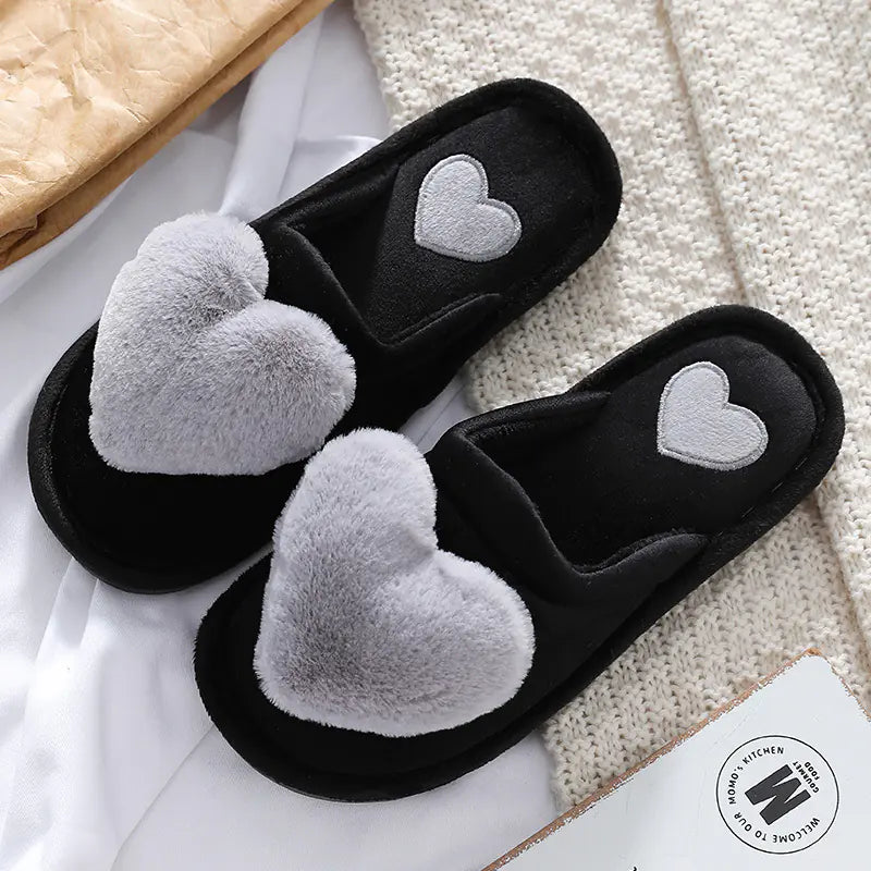 Cute Fluffy Love Home Slippers