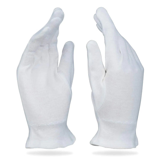 White Cotton Gloves for Eczema Moisturizing Dry Hands for Women and Men - Thick Reusable Lotion Spa Glove for Sleeping (Medium 10 Pack) - Beauty Care Wear