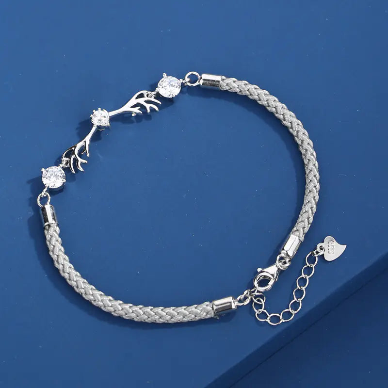 S925 Sterling Silver Deer Lovers Bracelet