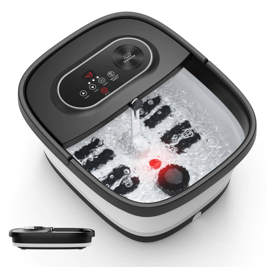 Snailax Collapsible Foot Spa Bath Foot Spa with Heat Foot Spa Bath Massager with 8 Massage Rollers Temperature Control Pumice Stone