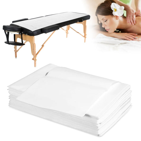 20 Pieces Disposable Massage Table Sheets 31" x 70" Oil-proof Waterproof Bed Sheets Non Woven Fabric SPA Bed Cover Breathable for Massage Beauty Tattoos and Spa Treatments(20PCS-Thick)