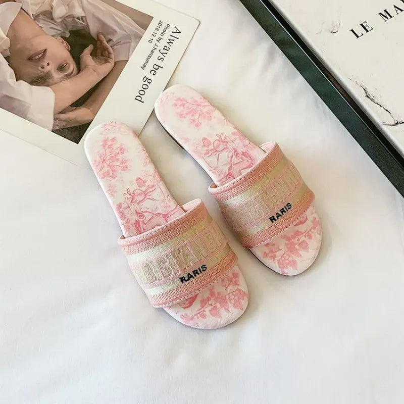 Home Slippers with Printed Sole