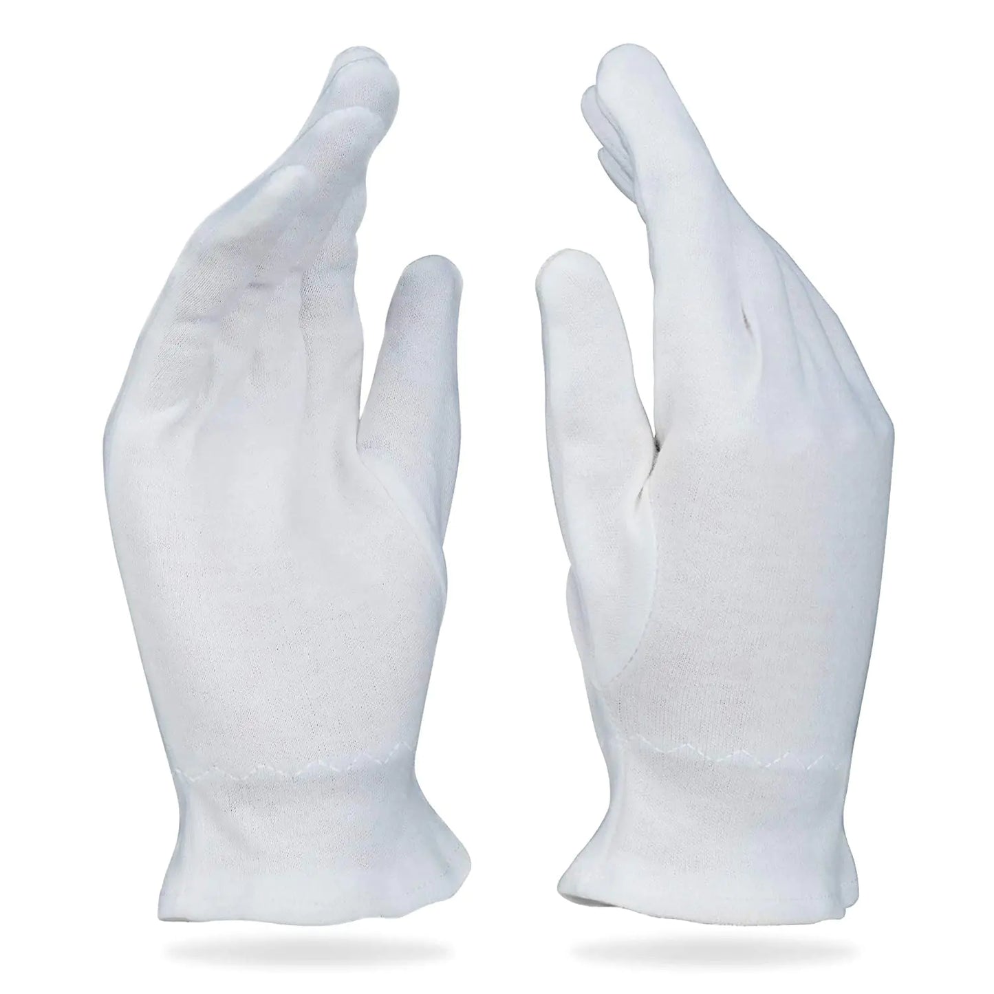 White Cotton Gloves for Eczema Moisturizing Dry Hands for Women and Men - Thick Reusable Lotion Spa Glove for Sleeping (Medium 10 Pack) - Beauty Care Wear